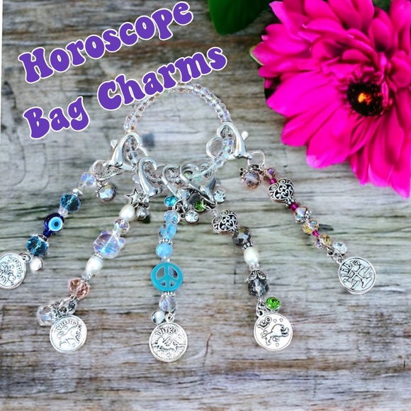 🌸Hand Made Horoscope Bag Charm/Keychain - Picture 4 of 4